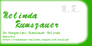 melinda rumszauer business card